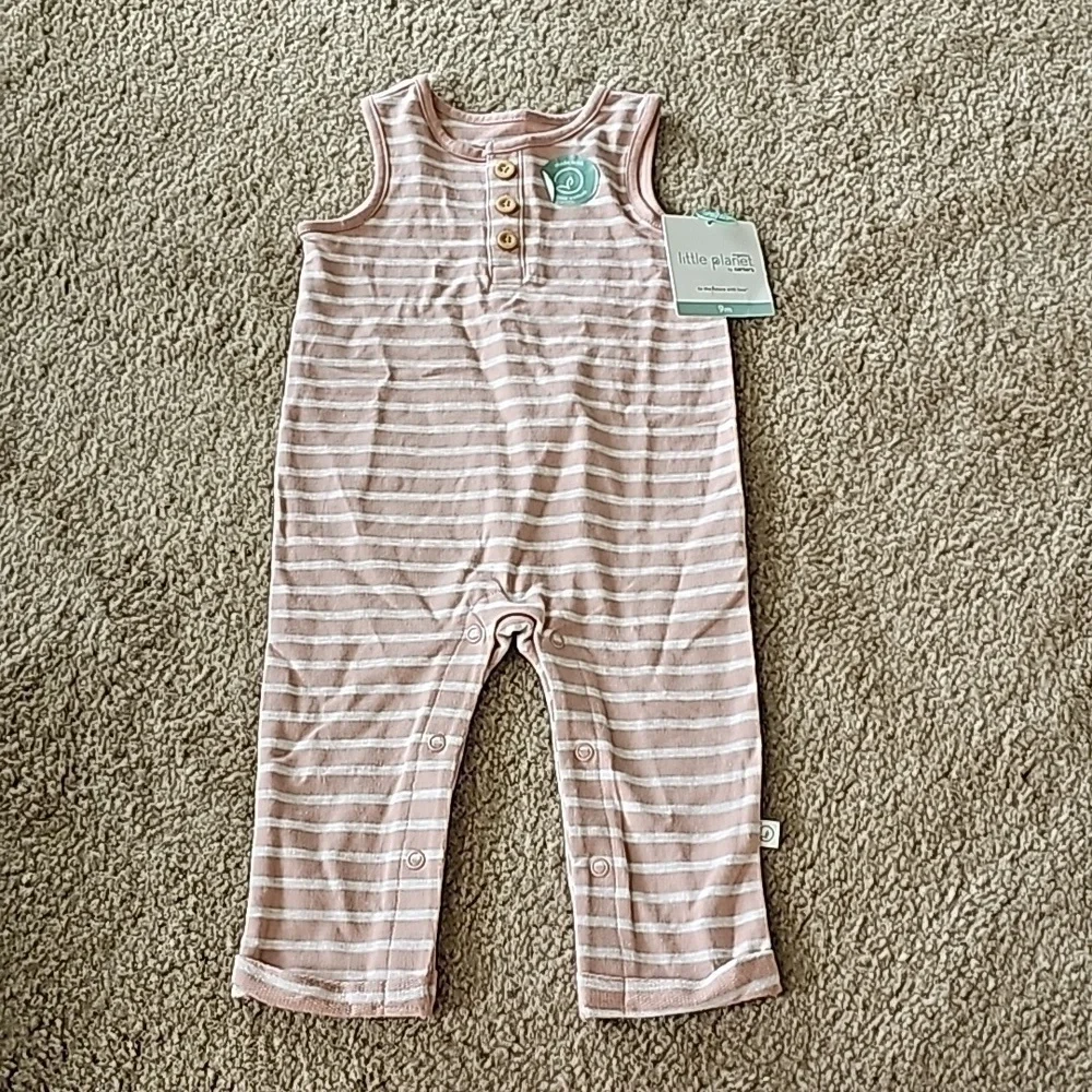 Little Plant Organic Striped Sleeveless Jumper 9 Months